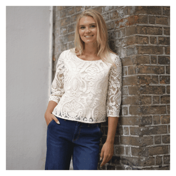 MADELEINE BLOUSE - OFFWHITE - Billede 2