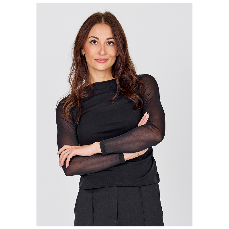 BETH TEE LS - BLACK - Billede 2