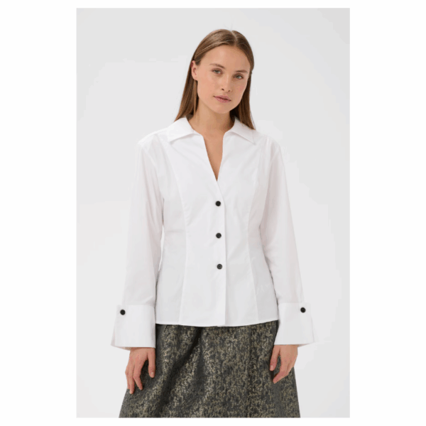 CLAUDIA SHIRT - BRIGHT WHITE - Billede 2