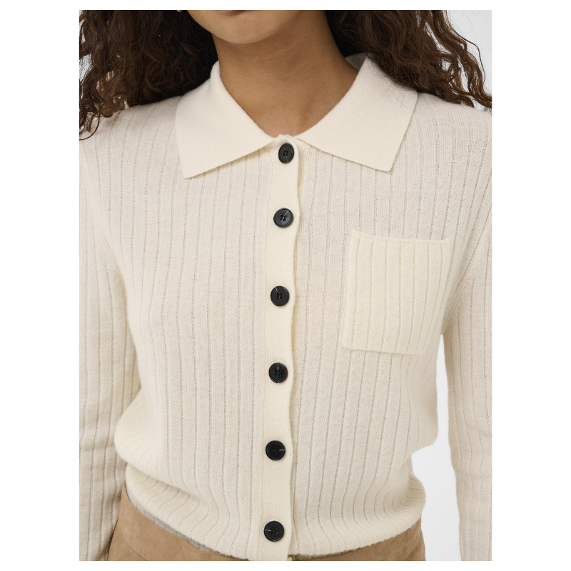 MOLINA POLO CARDIGAN - CREME - Billede 3