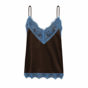 Gossia Sing Go Top med blonde. Satintop med blonde, justerbare stropper og slids