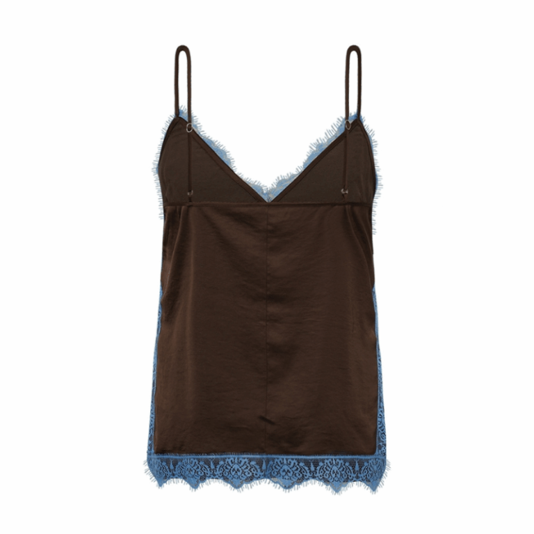 Gossia Sing Go Top med blonde. Satintop med blonde, justerbare stropper og slids