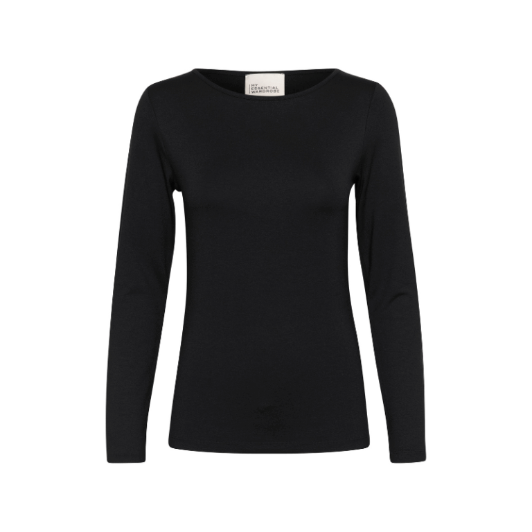 Vista Boatneck blød basisbluse i en lækker blød modal kvalitet fra My Essential Wardrobe. Blusen har rund hals og lange ærmer. Farve: hvid  Kvalitet: 95% modal 5% elsastane Pasform: normal