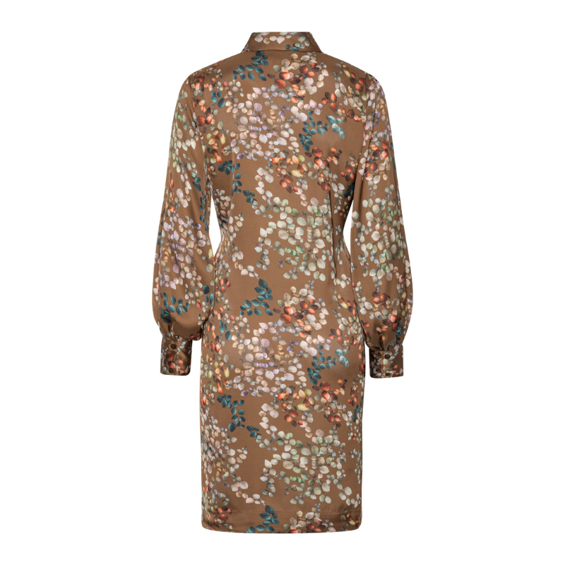 MILA DRESS (MID) - MELANGE BROWN - Billede 4