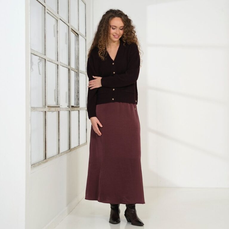 Gigi cardigan i bordeaux fra Prepair