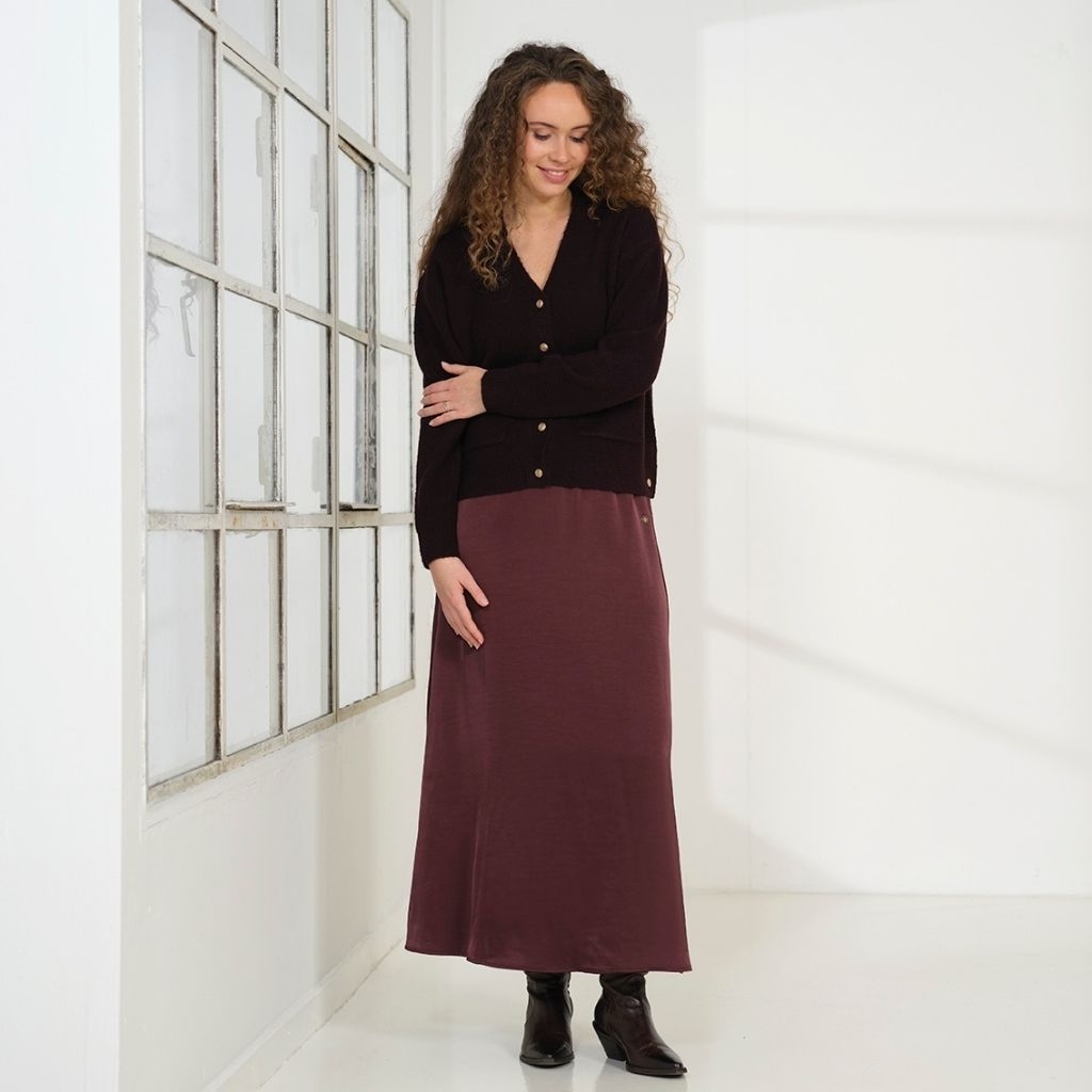 Gigi cardigan i bordeaux fra Prepair