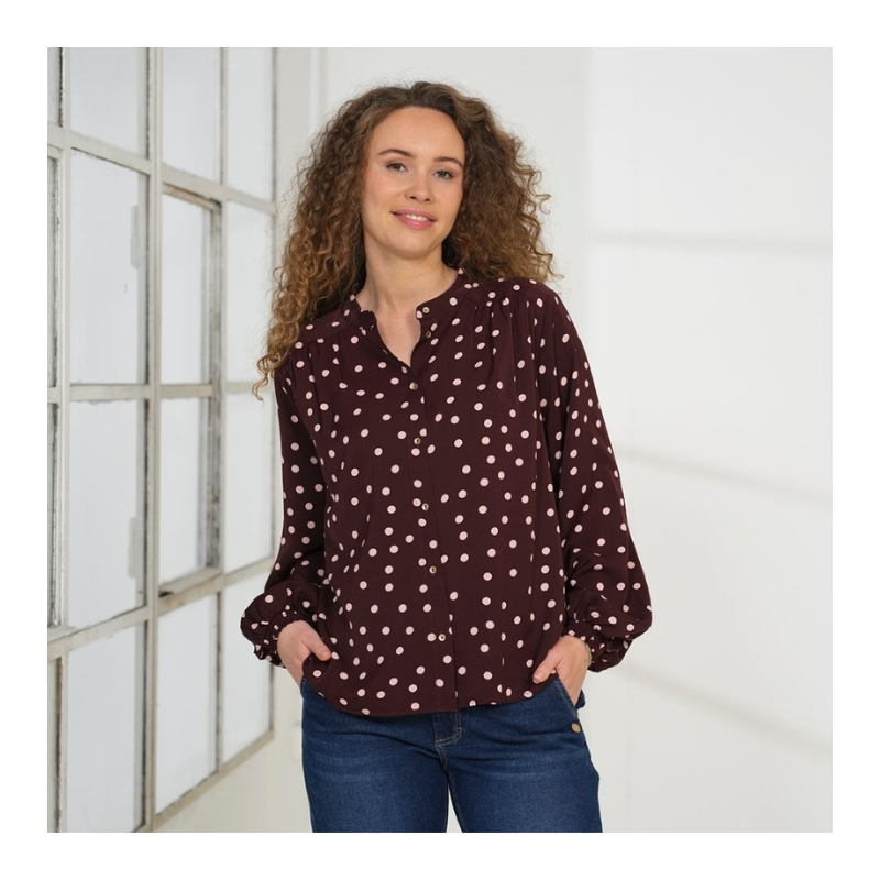 ESTELLE BLOUSE - BORDEAUX - Billede 2