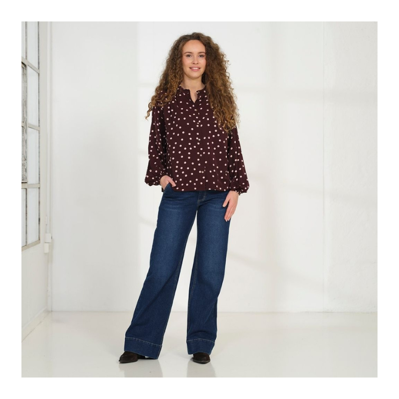 ESTELLE BLOUSE - BORDEAUX - Billede 3