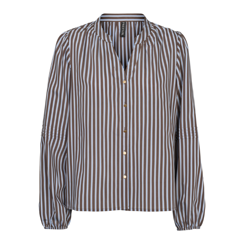HARRIET BLOUSE - BLUE/BROWN