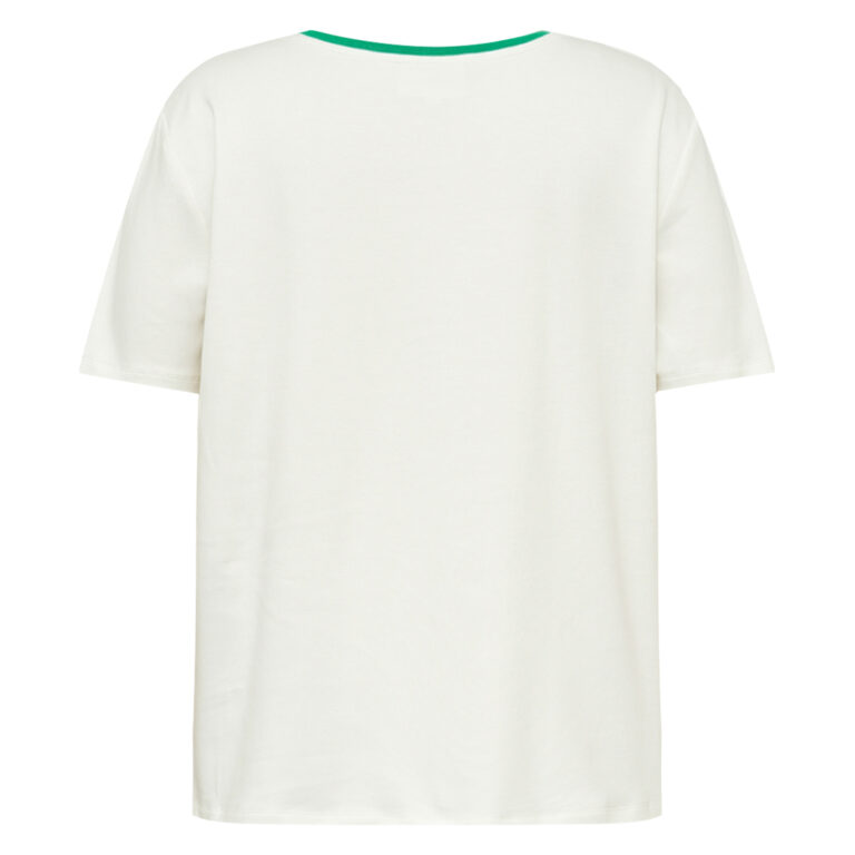 Obs. Denne vare er en Pre-order / forudbestilling. Varen lander i løbet af februar og reserveres til dig. Pengene bliver først trukket når varen lander i butikken. Bas Go Tee fra Gossia Bubbluegum / pink – Bomulds-T-shirt med grafisk logo print. Superblød T-shirt i glat bomuldskvalitet med et strejf af elastan, som sikrer, at pasformen holder sig flot vask efter vask. T-shirten har et stort grafisk print på fronten, hvor farven elegant går igen i halsribben og giver et cool og gennemført look. Stylingtip: Style den med jeans og sneakers for et afslappet hverdagslook – eller brug den under en blazer for et moderne og urbant twist. Brystmål: XS/98 cm, S/102 cm, M/106 cm, L/112 cm, XL/116 cm Længde: XS/60 cm, S/61 cm, M/62 cm, L/63,5 cm, XL/65 cm Kvalitet: 95% Cotton 5% Elastane Grøn tee