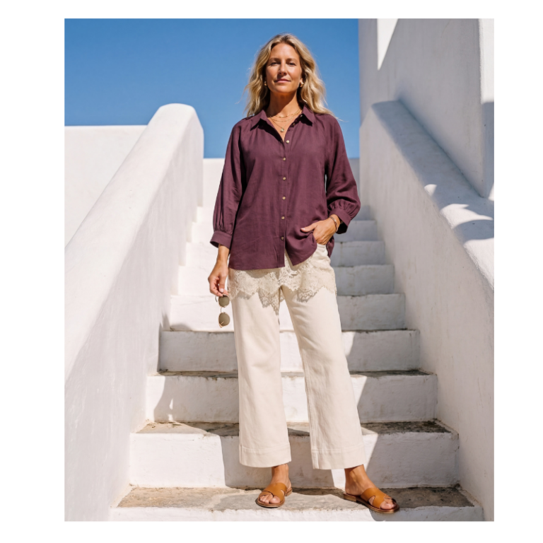 Antonia bluse i bordeaux fra Prepair