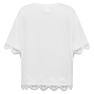 Cove Go hvid t-shirt med blondekant fra Gossia