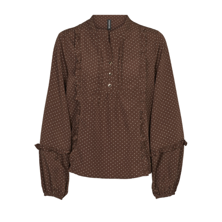 Camilla blusen Prikket brun bluse fra Prepair