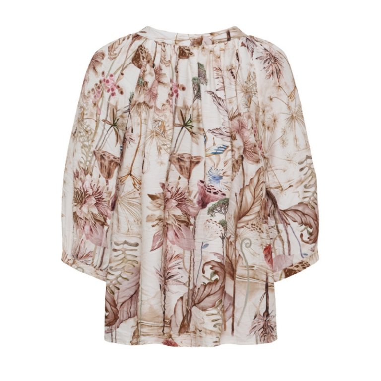 Mdc Jordan skjorte fra Marta du Chateau. Smuk skjorte i et smukt print af beige og brune nuancer