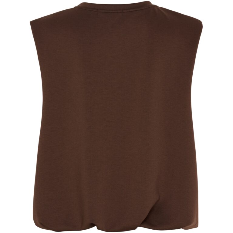 Mdc Orla vest fra Marta du Chateau. Lækker vest/top med rund hals og elastik i bunden, der giver en ballon effekt. Findes i flere farver. Materiale: 47% Viskose, 45% Polyester. 8% Elastan Farve: brun