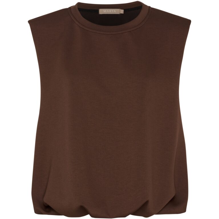Mdc Orla vest fra Marta du Chateau. Lækker vest/top med rund hals og elastik i bunden, der giver en ballon effekt. Findes i flere farver. Materiale: 47% Viskose, 45% Polyester. 8% Elastan Farve: brun
