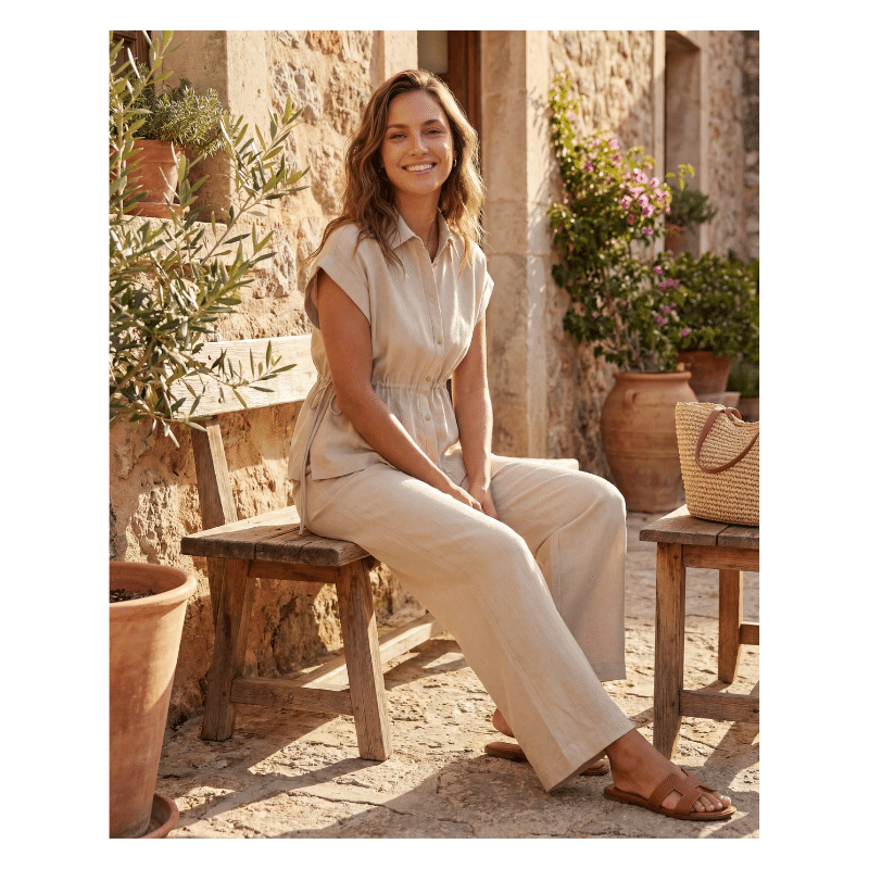 KAYA BLOUSE - BEIGE - Billede 3