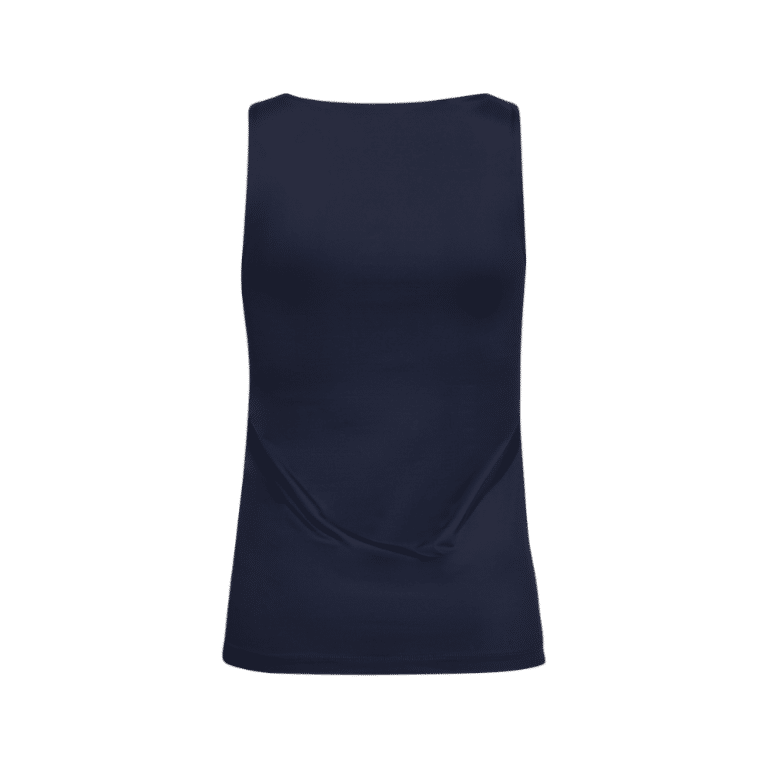 Sonia top fra Freequent. Lækker basic top, som er vendbar. Toppen fås i flere farver. Kvalitet: 86% polyamid 14% elastan  Farve: navy