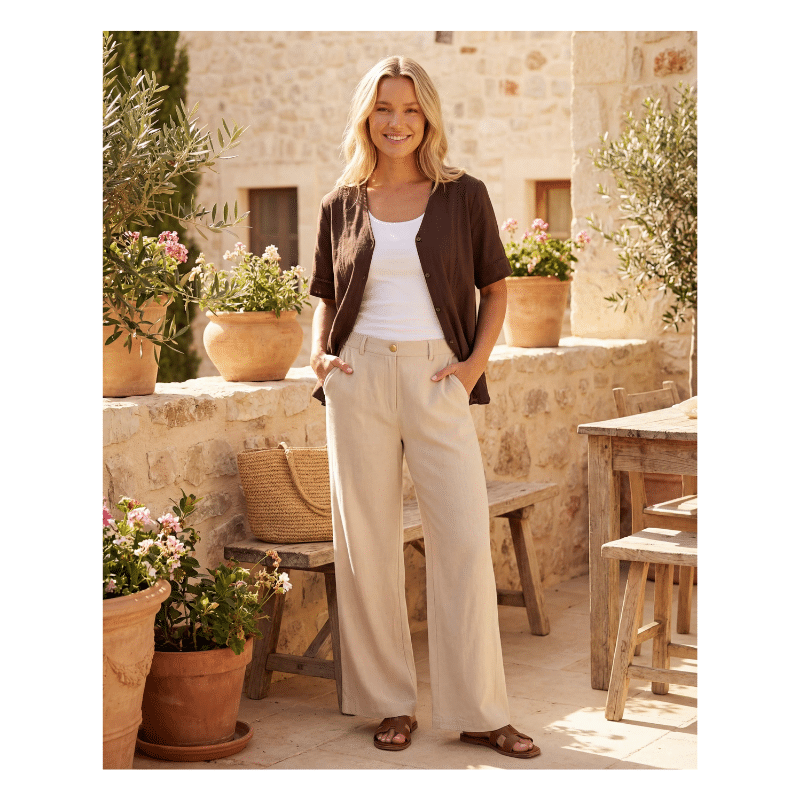 KARLA PANTS - BEIGE - Billede 2